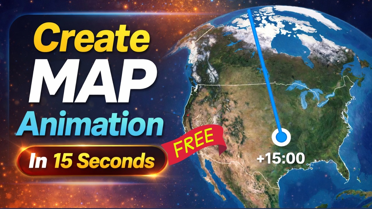 How To Create Map Animation In 15 Seconds | Free Map Animation | Ai ...