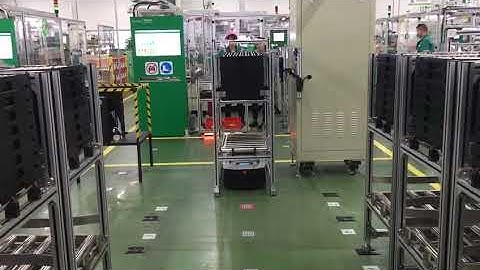 103 QRcode small Elfin AGV in a electronic factory