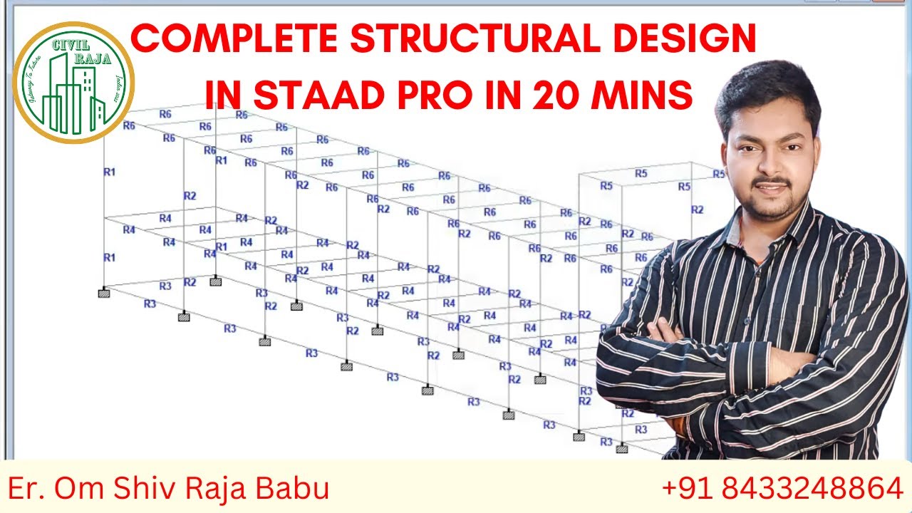 Complete Structural Design in STAAD Pro in 20 Mins (Hindi) || Common ...