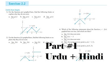 Exercise 2.2 Thomas Calculus || Limit existence of function using graph || Urdu Hindi