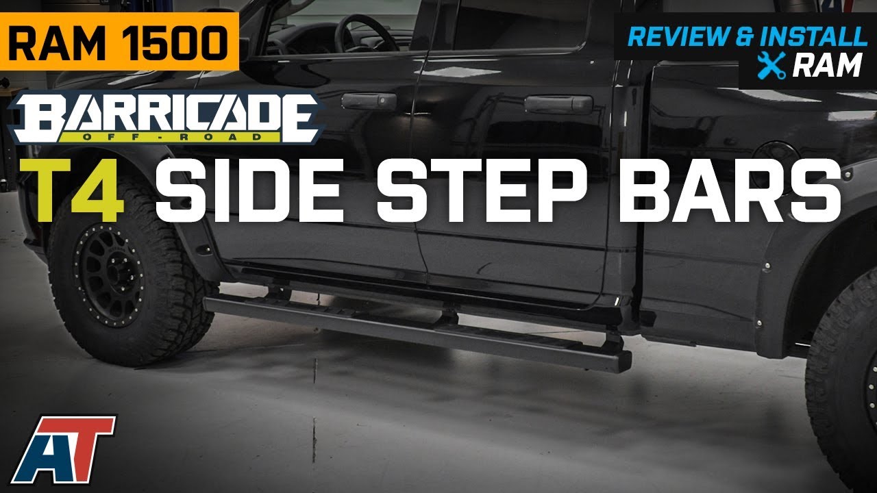 2009-2018 Ram 1500 Barricade T4 Textured Black Side Step Bars - Quad