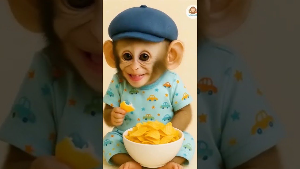 Funny Monkey Eating Chips and Laughing 😂🐒🥔 