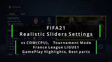 FIFA21 Real Slider Settings / Legendary /LIGUE1 AS MONACO vs STADE DE REIMS