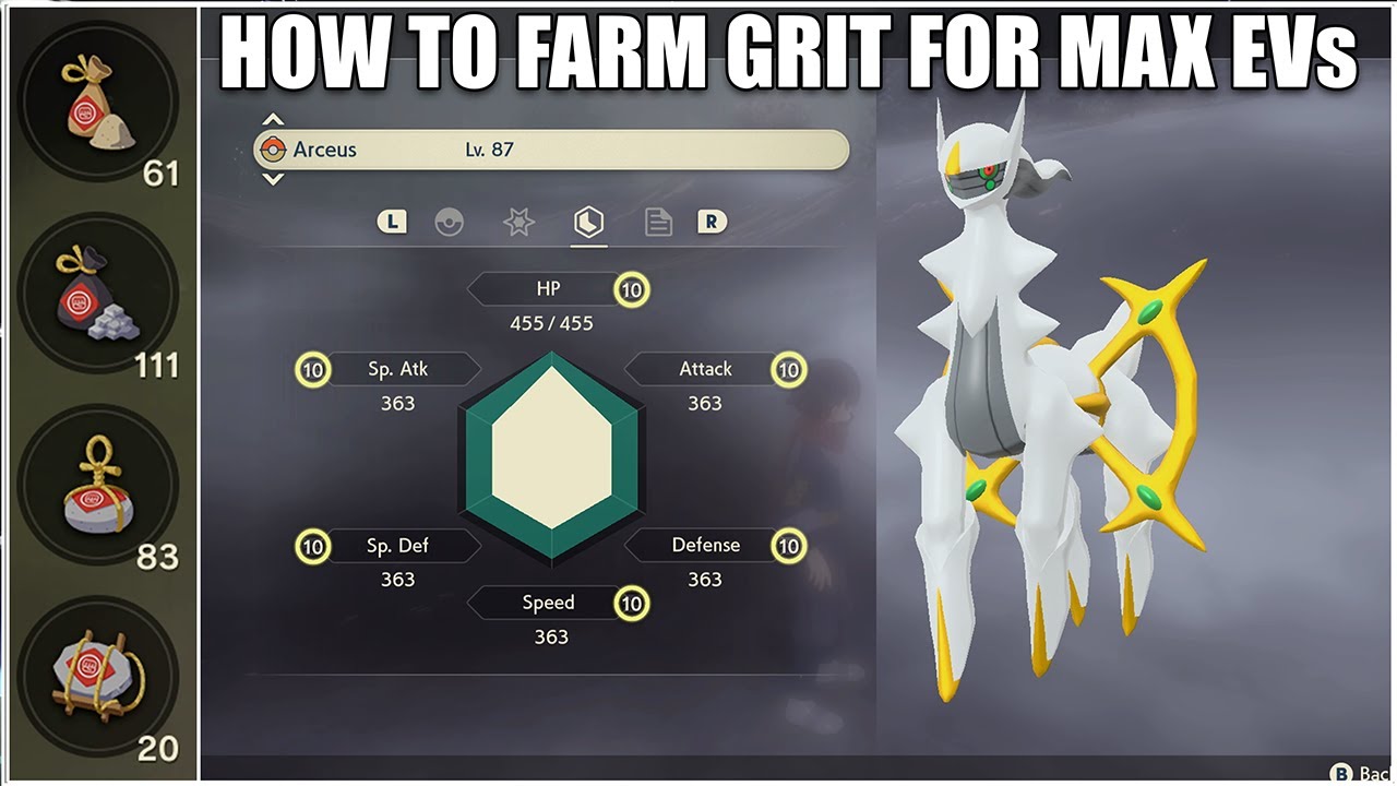 Pokémon Legends Arceus effort levels and Grit items guide - Polygon