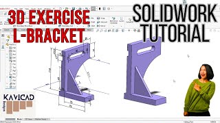 L-Bracket with slot and rib l solidworks practice for beginners @kavicaddesigns4908 #3dmodeling #2d 