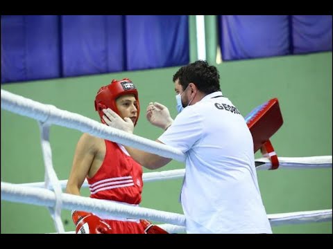 09-06-2022 (54kg) BOXING Hungary EGER SEMI-FINAL  RED DEMUROV  LEVAN GEO VS BLUE  FRANK DANIEL  HUN.