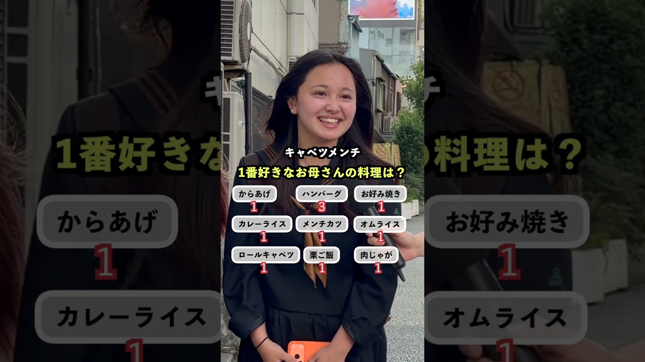 1番好きなお母さんの料理は何ですか？#インタビュー #街頭インタビュー