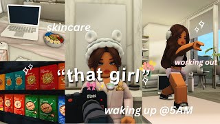 ♡becoming 'THAT GIRL' for the day! (5AM routine, productive habits) | bloxburg roleplay ♡