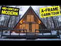 MID-CENTURY MODERN A-FRAME CABIN! Tiny Luxury A-Frame Cabin Tour