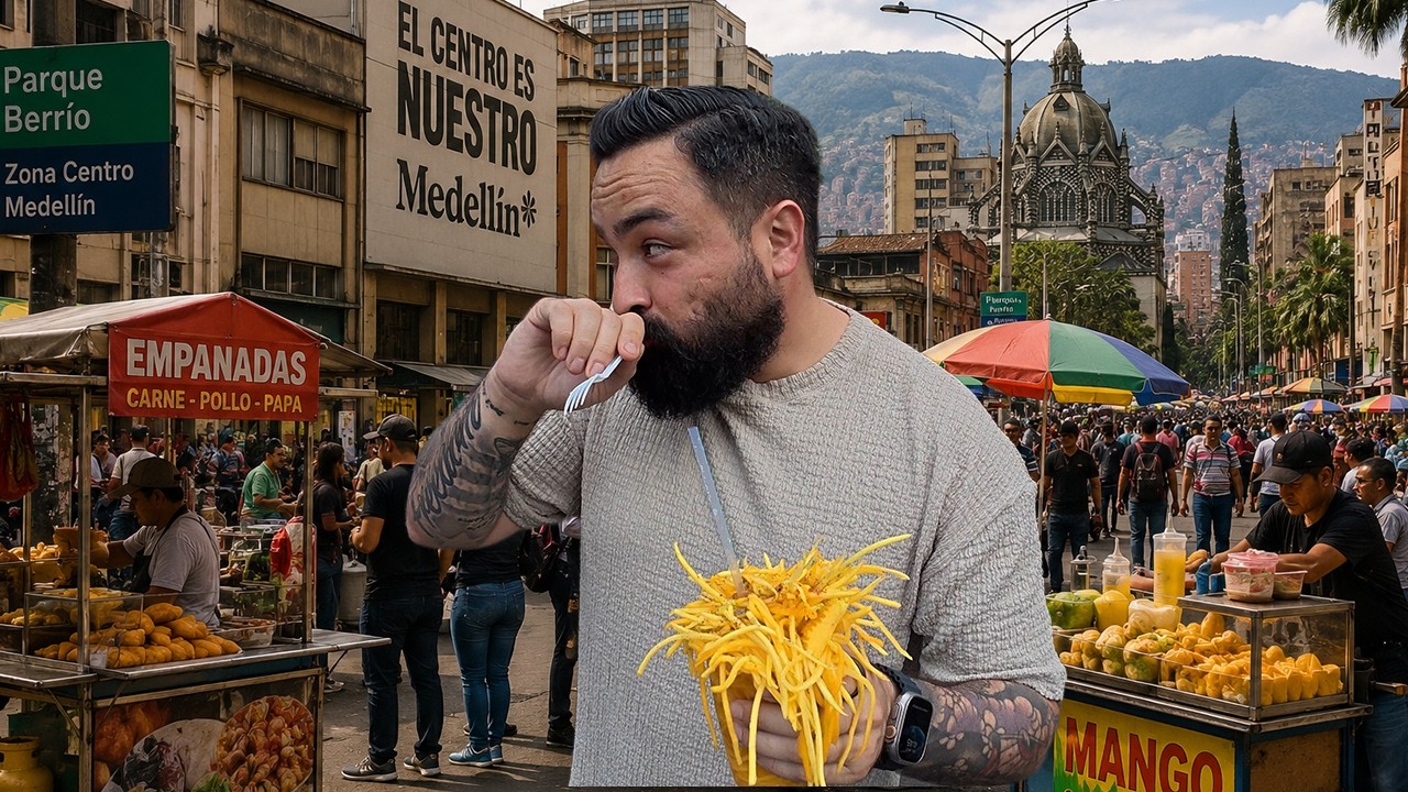 Colombian Street Food Adventure in Medellin’s Vibrant City Center! 🇨🇴 – Video