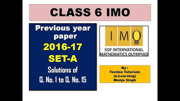 Class 6 IMO | Math olympiad previous year paper solution 2016 Set A | Logical Reasoning