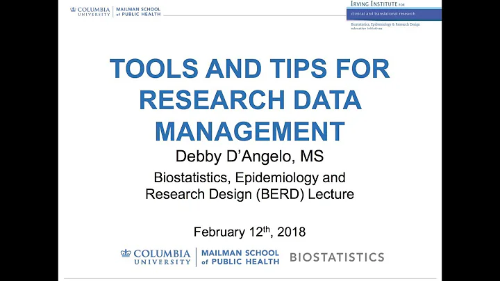 Tools and Tips for Research Data Management