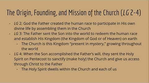 Ecclesiology Lecture 1: The Origin, Founding, and Mission of the Church