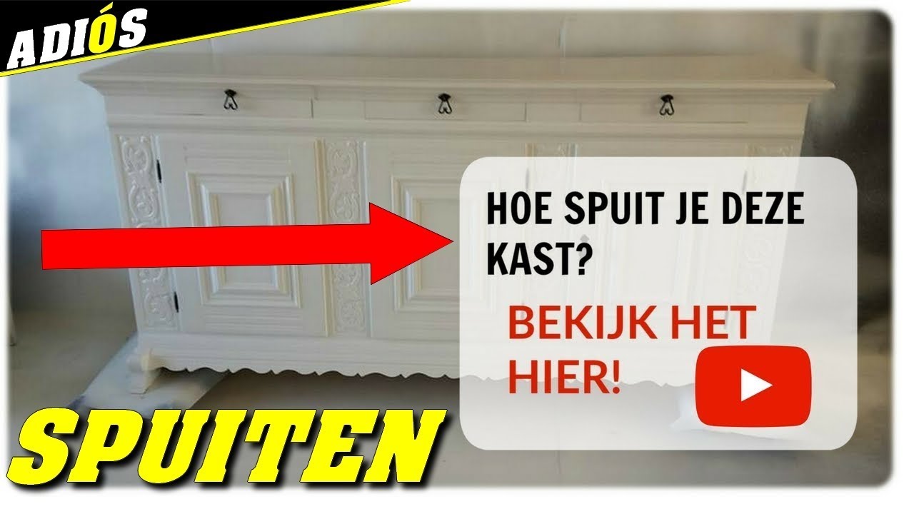 How to spray a cabinet. hoe spuit je een kast . dsc ... Kastje wit verven