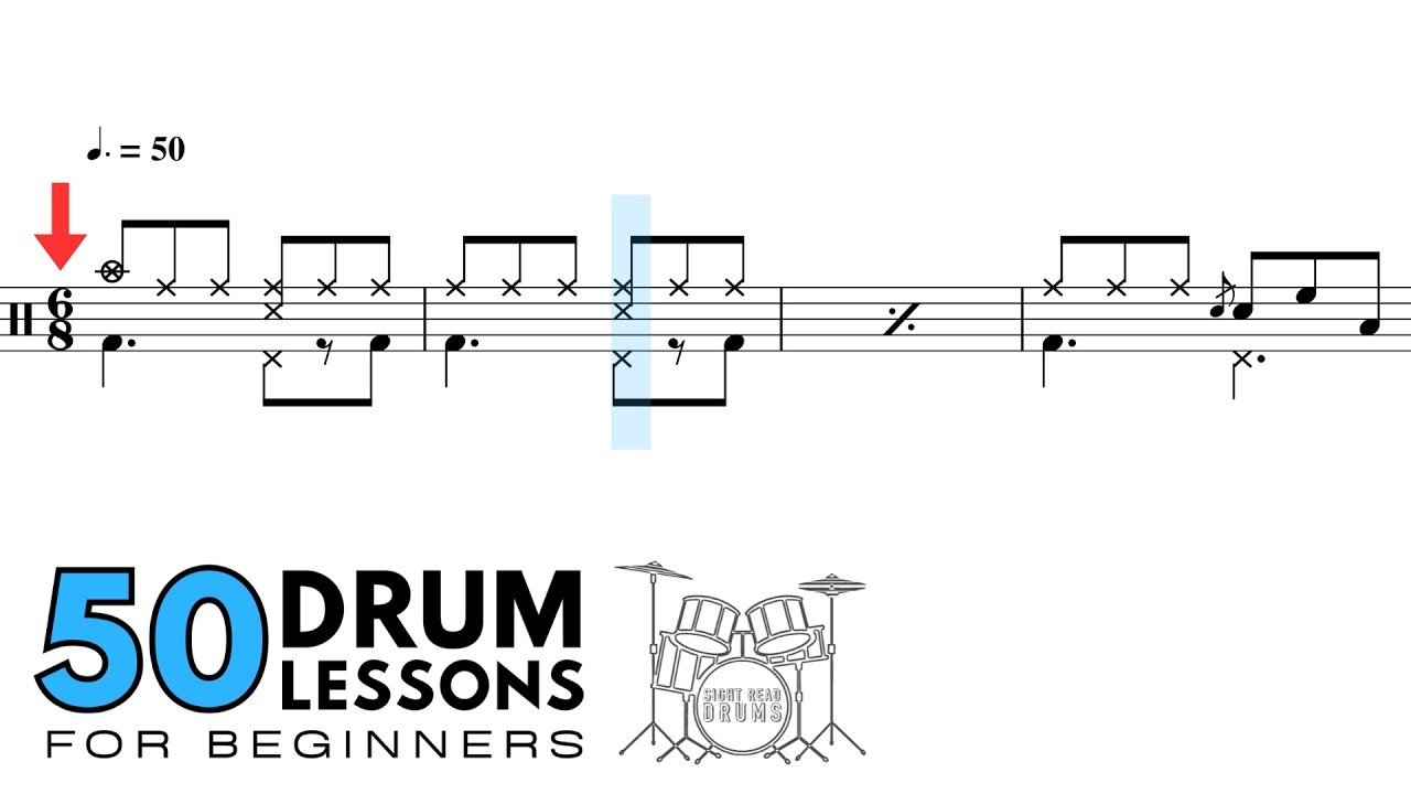 Lesson 37 – 6/8 Time Signature | 50 Drum Lessons For Beginners: Learn To Read & Play