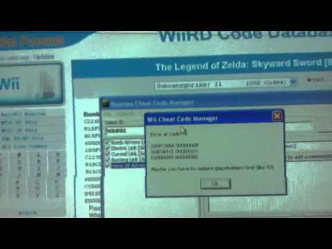 Wii cheats error