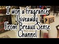 I Won a Fragrance Giveaway🎉| Given by Breaux Sense| DB&#39;s Sensation Fragrances