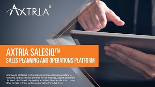 Axtria SalesIQ(TM) - Cloud-based Sales Planning and Operations Platform