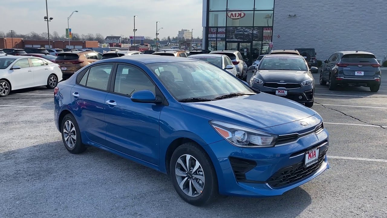 2021 KIA Rio S Technology in Sporty Blue with Gray YouTube