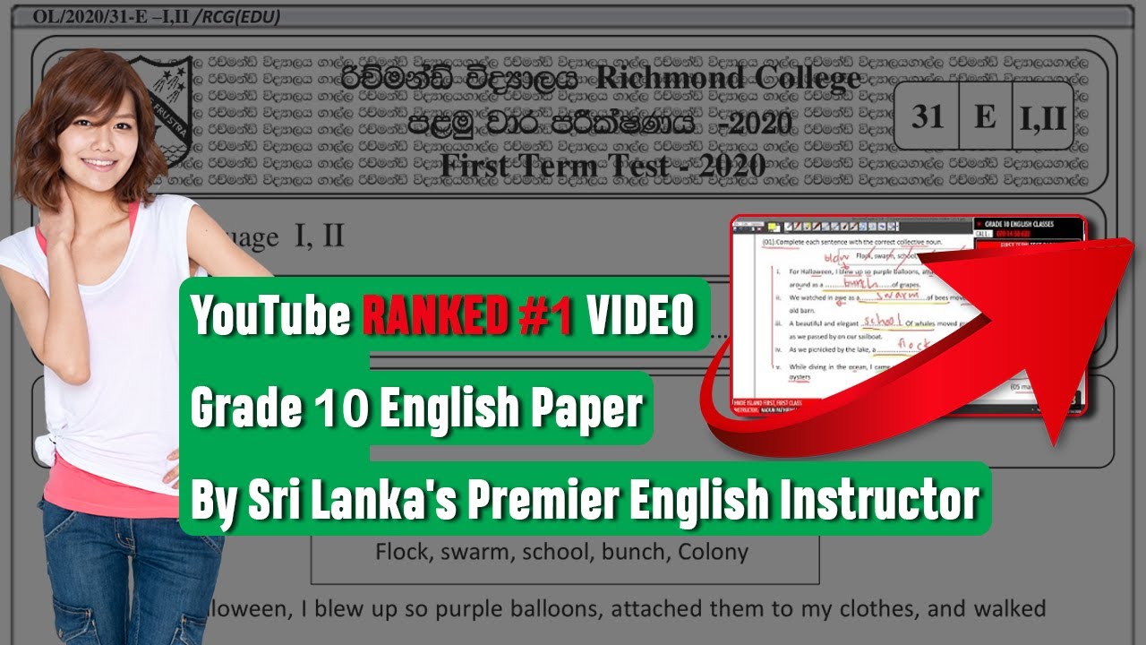 Grade 10 English Language First Term Test Paper Richmond College