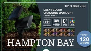 🔦📝 🏠 🔋 Review 2-Hampton Bay Solar Color Changing Spotlight 120 Lumens (Battery)