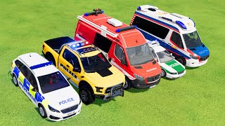 POLICE CAR, AMBULANCE, COLORFUL CARS FOR TRANSPORTING! -FARMING SIMULATOR 22