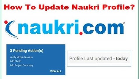 How can I update/edit my Profile? Naukri profile update with example