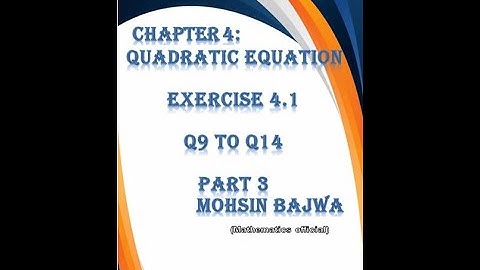 Chapter 04 Exercise 4.1 Question 9 to 14 (Part -3)