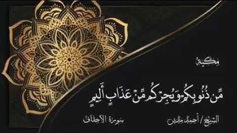 تلاوة من سورة الأحقاف صلاة التراويح رمضان ١٤٤٤ هـ بصوت القارئ أحمد مدين