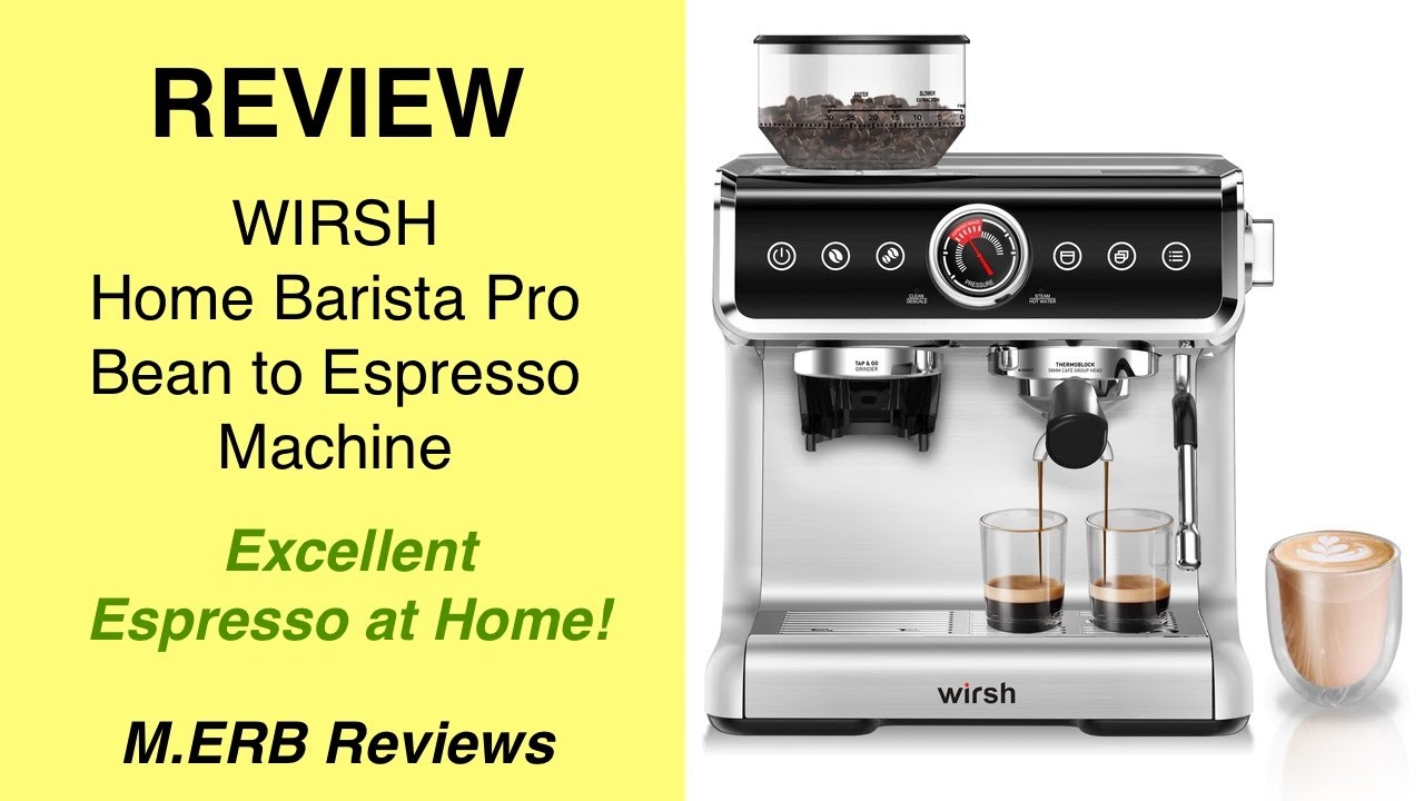 HiBREW Barista Pro 19Bar Bean Grinder Steamer Espresso Coffee