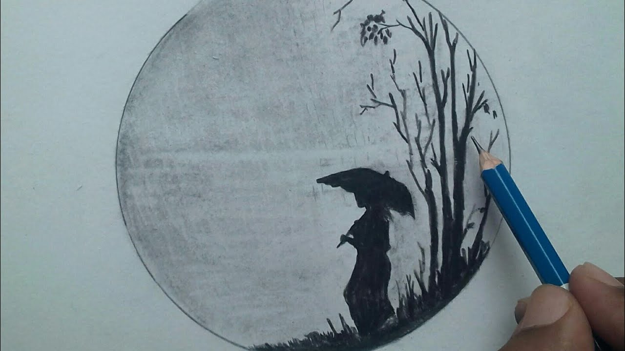 Vikas Kumar Art  Pencil drawing of a girl watching rain  Facebook