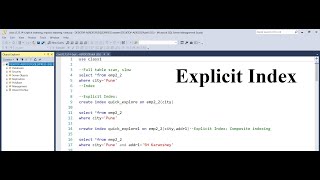 SQL For Data Science Class 12: Mastering INDEX Concept: EXPLICIT INDEX