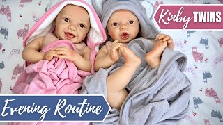 Reborn Twins Kate &amp; Nate&#39;s Evening Routine: Feeding, Changing &amp; Bath.