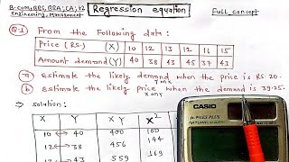 Regression equation || How to find regression equation || Regression equation of X on Y and Y on X