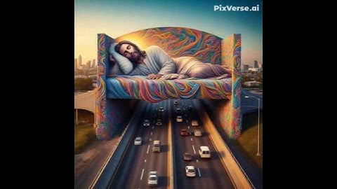 Jesus resting on an overbridge as his bed, comes down and walks away. #vfx #creative #art #jesus