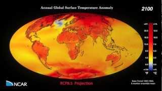 Annual CCSM4 Global Surface Temperature Anomaly, 1850-2100, RCP8.5 Projection