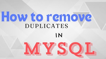 How to remove duplicates with MySQL