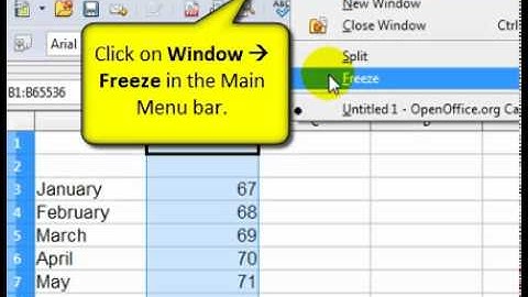 How to freeze Rows and columns in an OpenOffice Calc spreadsheet