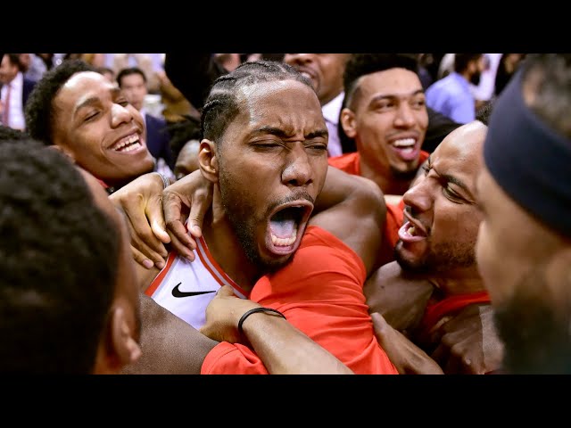 Kawhi Leonard Game 7 Buzzer Beater Toronto Raptors UNSIGNED 8X10 Photo B&W  (A)