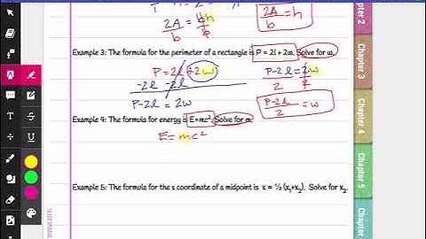 1-3 Solving Literal Equations
