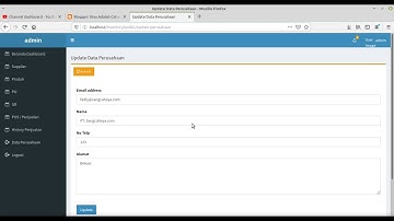 Part 29 : tutorial sistem inventory dengan laravel 5 8, Profile Perusahaan