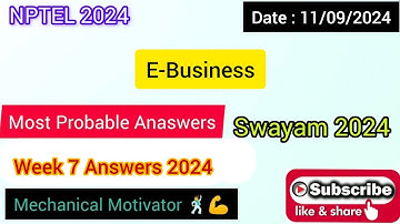 E-Business WEEK 7 Quiz | Assignment 7 Solution | NPTEL | SWAYAM 2024