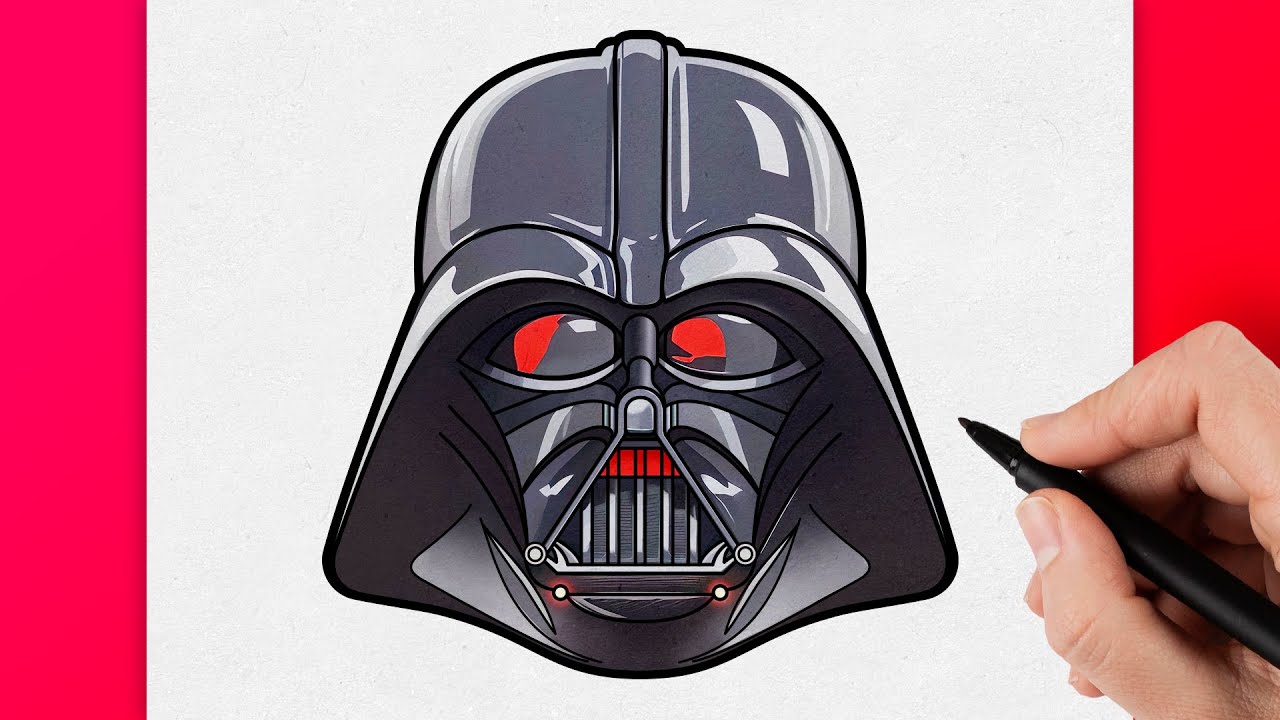 How To Draw A Cartoon Darth Vader Head