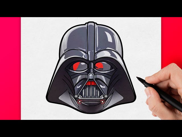 How To Draw Darth Vader Helmet Step By Step