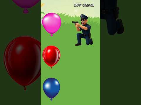 Please tell the police what color balloon the thief is hiding in. #animation #shorts #cartoon #usa