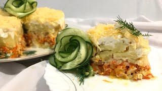 Салат с курицей. Рецепт слоенного салата. Получается очень вкусно. Салат с курицей. Рецепт слоенного салата. Получается очень вкусно.