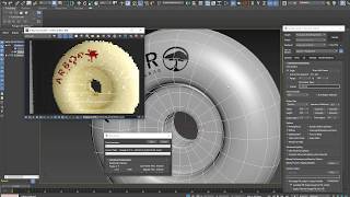 картинка: 3Ds Max.  Логотип на колесе по окружности. Как сделать развёртку. Модификатор Unwrap UVW.