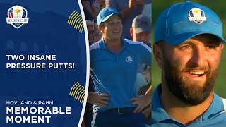 Hovland Sinks Long Putt on 18th to Tie Match, Rahm Does the Same! | 2023 Ryder Cup