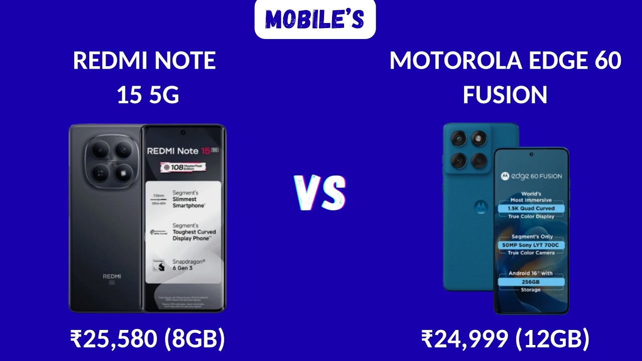 Redmi Note 15 vs Edge 60 Fusion | Full Comparison ⚡