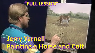 Jerry Yarnell Tutorial how to paint a horse and colt | FUN Acrylic Painting Lesson